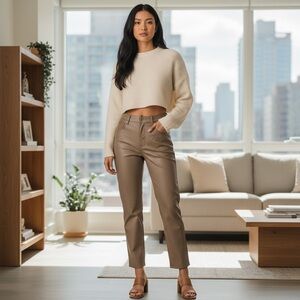 ARITZIA Wilfred Melina Vegan Leather in Shitake/Taupe | SIZE 0  | Retail $148